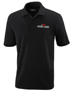 Performance Golf Tees I Love Sierra Leone Short Sleeves Polo Shirts for Men - Picture 1 of 11