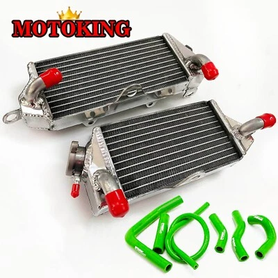 Radiador de aluminio + manguera verde para Kawasaki KX500 KX 500 1988-2004 2003 2002 2001 Foto 1 de 4