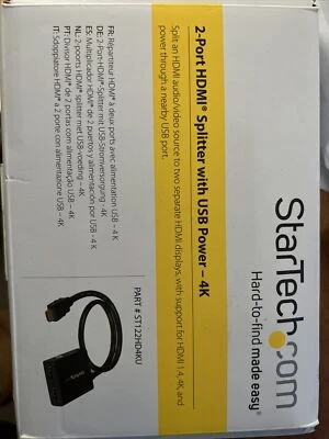 StarTech.com 4K HDMI 2Port HDMI Splitter With USB Power P/N: ST122HD4KU - Image 1 of 2