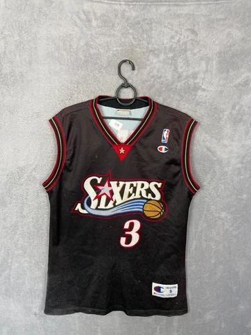 Iverson Philadelphia 76ers Vintage Jersey NBA BASKETBALL Shirt Champion Mens S Cover