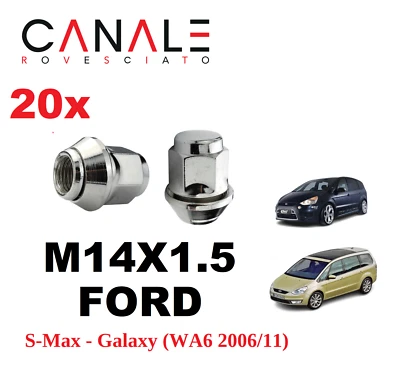 kit 20 M14X1,5 DADI FORD SMAX GALAXY S-MAX wa6 2006-2011 RUOTA CERCHI LEGA per - Imagen 1 de 4
