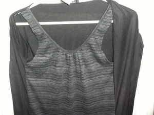 Vestido de Noche Hypnoti Talla S Negro Cubierta Superior Adjunta a Tanque Gris con Cinturón - Imagen 1 de 11