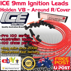 ICE PRO 9mm Ignition Spark Plug Leads Holden V8 308 253 STD Cap Around V/Cover - Picture 1 of 6