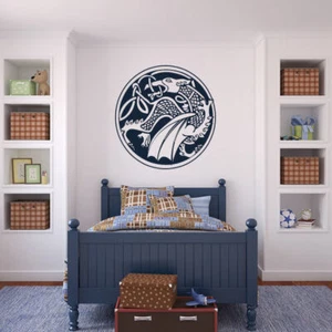 Celtic Dragon Wall Art Decal Decorative Shield Vinyl Sticker X-Large (AS10027) - Imagen 1 de 2