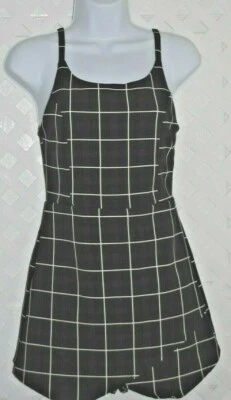 Macacão BLUE BLUSH alça espaguete elástico macacão preto e branco pequeno novo - Imagem 1 de 4