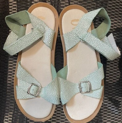 UMI Mint Green LEATHER SANDALS U M I GIRLS SIZE 35/3 White Dots Foto 1 de 4