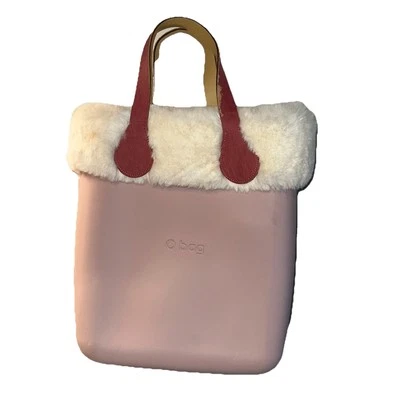 Obag O bag Tote Handbag Purse Pink W/ Faux Fur Liner Italy Read! - Image 1 of 4