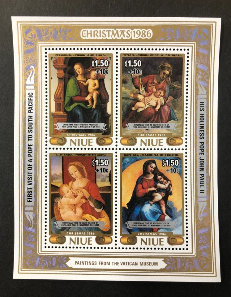 NIUE 1986 NAVIDAD MNH M/S MS640 CAT £11 Foto 1 de 1