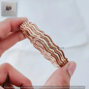 New Design Bangles, 5 Pcs Copper & Brass Squiggle Women Jewelry Gift For Her - Picture 1 of 3