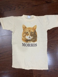 VTG Original 80's 9-Lives Morris the Cat YOUTH LARGE Single Stitch T Shirt - Picture 1 of 4