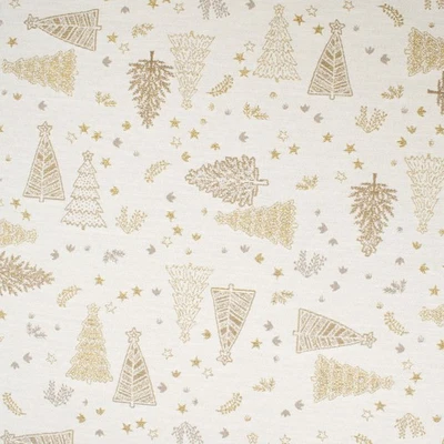 Gobelin Glitzerwald natur gold Meterware Weihnachten  (Preis=0,5 m) - Bild 1 von 4