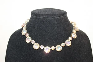 Vintage signiertes Weiss AB Halsband 16 in Krappenfassung runde Steine - Bild 1 von 6