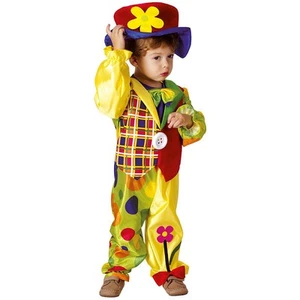 Kinder Clown Kostüm mit Hut / Karneval Fasching Jungen Zirkus Overall 104-110 - Bild 1 von 2