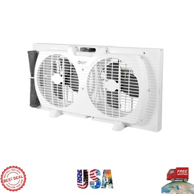 Exaustor de janela portátil de 9 polegadas: ventiladores duplos de 3 velocidades com expansores de ajuste seguro - Imagem 1 de 4