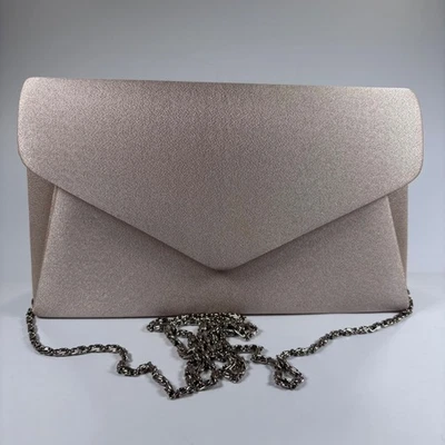 Cartera de Colección Carlo Fellini Para Mujer Sobre Bolso sin asas Champagne Oro Cadena Correa Foto 1 de 4