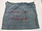 Vintage Fire Department Laundry Bag Drawstring Blue Denim? 20x35 Cloth Sack