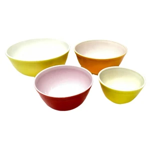 Vintage PYREX Primary Colors Nesting Mixing Bowl Set Of Four 401-404 - Picture 1 of 14
