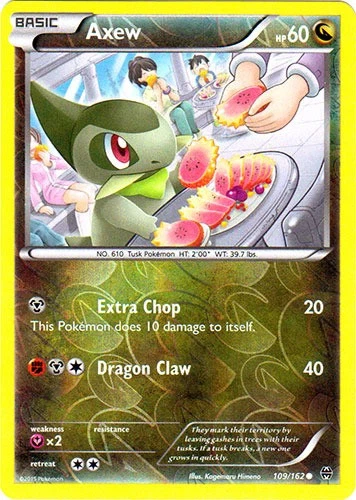 Pokemon - Axew - 109/162 - Common - Reverse Holo - XY - BREAKthrough - NM - Image 1 of 1