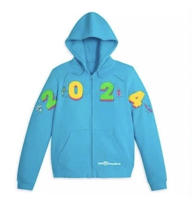 Новая женская толстовка с капюшоном Disney Parks 3X Disney World 2024 Figment, Tinkerbell на молнии - Изображение 1 из 2