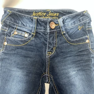 Pantalones de mezclilla JUSTICE para niñas talla 6R corte bota simple elástico leve angustia azul jeans - Imagen 1 de 7