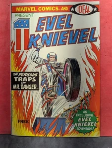 1974 Evel Knievel #1 edición clave 🏍️ Marvel - grado medio pliegue central superior Stpl Dtchd - Imagen 1 de 8