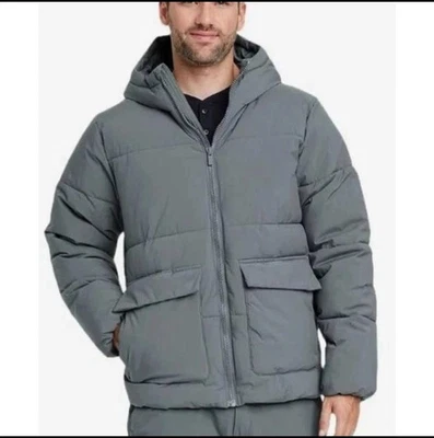 Chaqueta acolchada gris todo en movimiento para hombre con capucha abrigo de invierno talla M / #7292 Foto 1 de 3