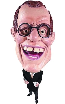 TALK SHOW HOST DAVID LATTERMAN MASK CELEBRITY HALLOWEEN COSTUME ACCESSORY - Image 1 of 2