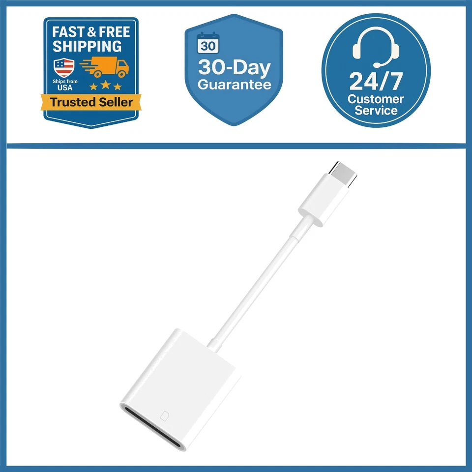 USB C to SD Card Camera Reader for Iphone 16 15, [Mfi Certified] USB C to Memory - Image 1 of 4