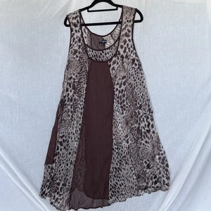 Threadz Australia Animal Print Layered Sleeveless Top Size XXL - Bild 1 von 7