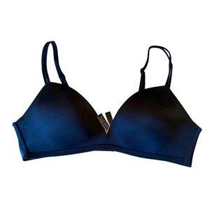 Victoria’s Secret 38C No Wire Bra Black Gold V Padded Lightly Lined Adjustable - Picture 1 of 7