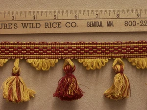 Tassel Trim Dark Shades Maroon / Red & Gold Minnesota Gophers Colors 410" Long - Imagen 1 de 1