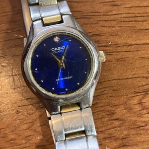 Reloj Casio LTP-2043 Vintage Mujer Esfera Azul Funciona con Batería Nueva - Imagen 1 de 6