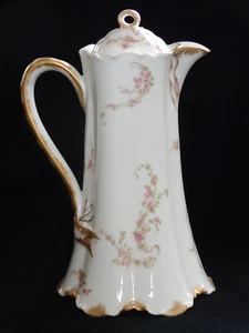 Haviland Limoges Porcelain Schleiger Dainty Floral And Gold Chocolate Pot - Picture 1 of 7