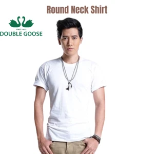 Goose Double T-Shirt 100% White Sport Cotton Unisex Round Neck Shirt Size 36-46" - Picture 1 of 12