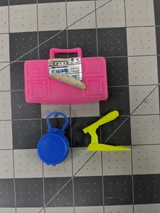 Moda Muñeca Rosa Boombox Estuche Azul Amarillo Micrófono Lote - Imagen 1 de 4