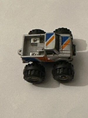 Micro Machines DATSUN Monster Truck 4x4 Silver W Orange Blue Stripe 1987 - Image 1 of 4