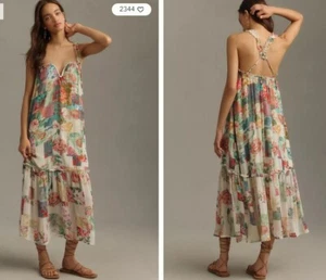 Anthropologie Chiffon Shift Floral Midi - MEDIUM (runs large) - BNWT - RRP £160 - Picture 1 of 10