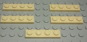 Lego Plate 1x4 Beige 5 Pieces - Picture 1 of 1