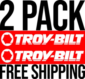 TWO PACK TROY-BILT GARDEN TRACTOR VINYL DECAL STICKER 9x1.5 WHITE FREE SHIPPING - Picture 1 of 1
