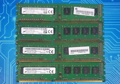 16GB (4x4GB) PC3-12800u DDR3-1600MHz 1Rx8 Non-ECC Micron MT8JTF51264AZ-1G6E1 - Image 1 of 2