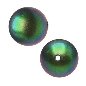 Swarovski Crystal Round Faux Pearl Beads, 12mm, Green,Vintage Gold,Crystal Rouge - Picture 1 of 6