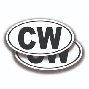 PEGATINAS INICIALES CW 2 Calcomanías Bogo Coche Camión Parachoques Ventana - Imagen 1 de 1