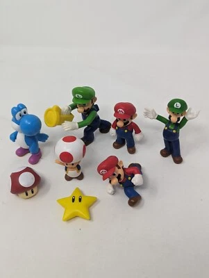 Figura de acción de PVC Super Mario Bros 9 piezas juguetes Mario/Luigi/Star/Yoshi-Jakks/McDlds Foto 1 de 4