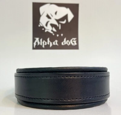 Alpha Dog “Classic Black” Handmade Leather Dog Collar, Luxury Collar, Big Dog - Image 1 of 4