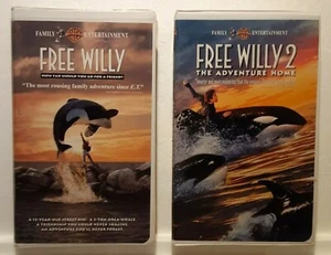 Free Willy 1 & 2 VHS LOT Free Willy and The Adventure Home - Picture 1 of 8