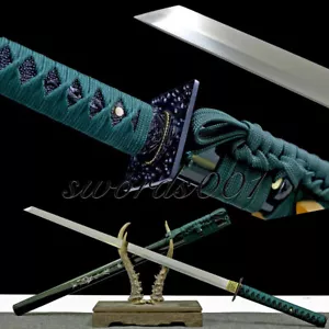 Elegant Green Ninja Sword Carbon Steel Blade Japanese Samurai Katana Full Tang - Picture 1 of 10