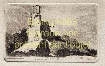 Gravure Eau forte Charles Jaffeux : Tournoël - Le Donjon - Château n° 1 - Photo 1/4