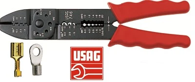 USAG 746 PINZA PER CAPICORDA NON ISOLATI CRIMPARE CRIMPATRICE FASTON TERMINALI - Immagine 1 di 4