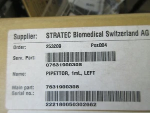 STRATEC 9631900308 1ML PIPETTOR LEFT Part HOLOGIC 903232 - Picture 1 of 8