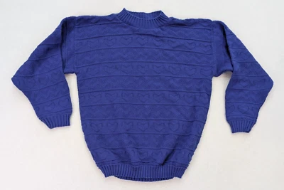 Suéter Pullover Púrpura Estampado Corazón Vintage Años 80 90 Para Mujer Anacardos Calientes Foto 1 de 4